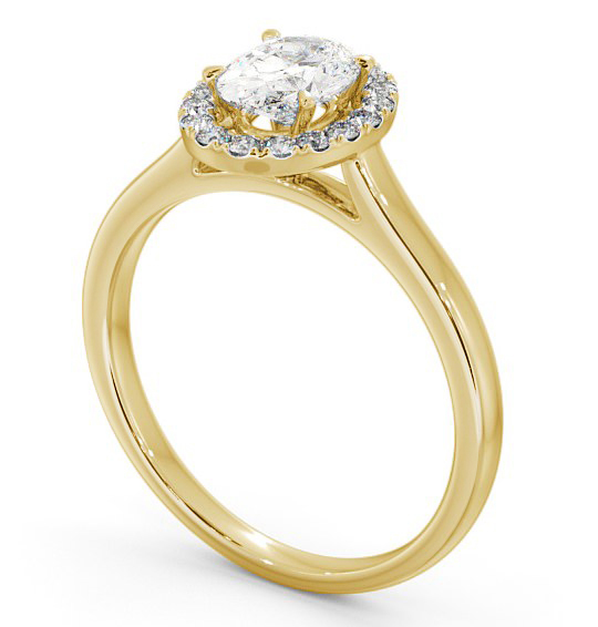 Halo Oval Diamond Classic Engagement Ring 9K Yellow Gold ENOV12_YG_THUMB1