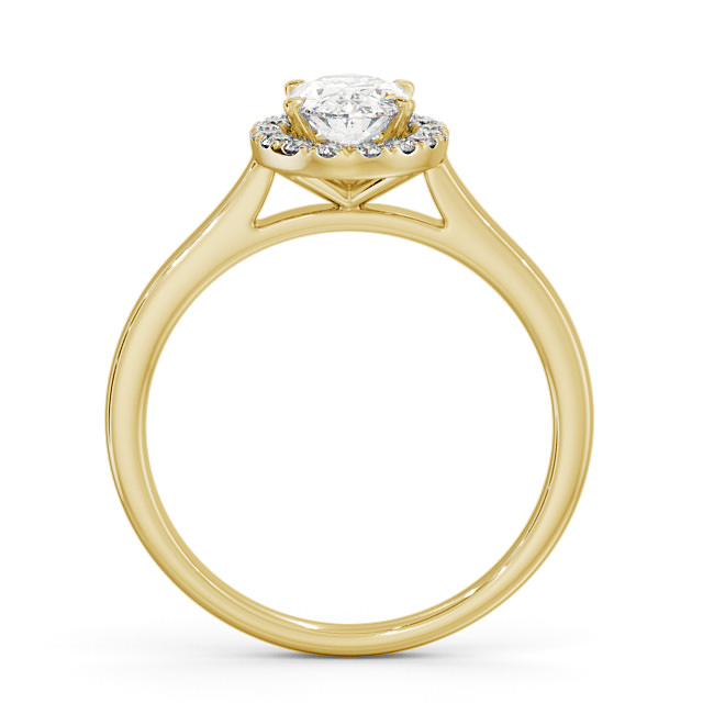 Halo Oval Diamond Engagement Ring 9K Yellow Gold - Chiara ENOV12_YG_UP