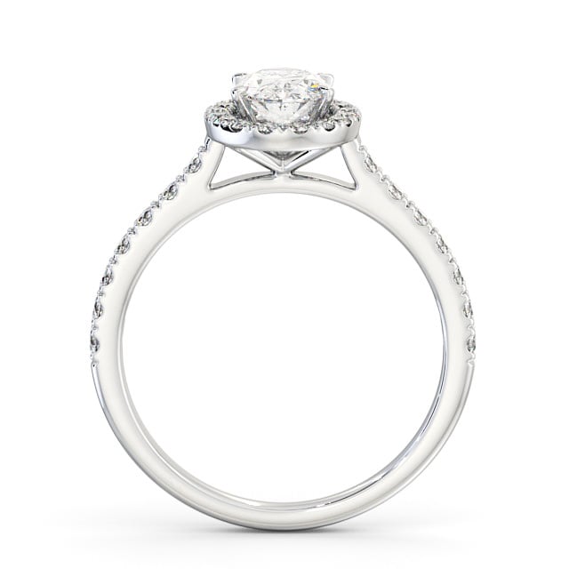 Halo Oval Diamond Engagement Ring 18K White Gold - Aline ENOV13_WG_UP