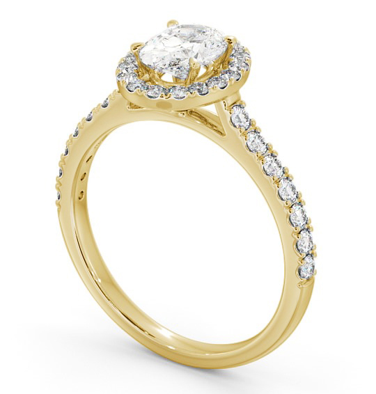 Halo Oval Diamond Classic Engagement Ring 18K Yellow Gold ENOV13_YG_THUMB1 