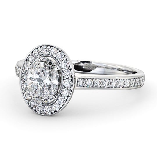 Halo Oval Diamond Traditional Engagement Ring 9K White Gold ENOV14_WG_THUMB2 