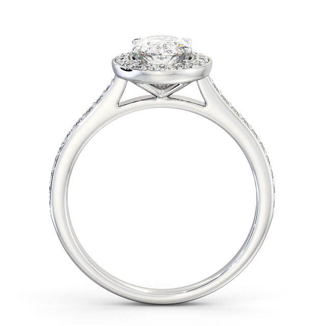 Halo Oval Diamond Engagement Ring 18K White Gold - Codrina ENOV14_WG_UP