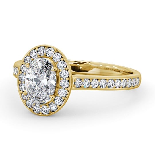  Halo Oval Diamond Engagement Ring 18K Yellow Gold - Codrina ENOV14_YG_THUMB2 