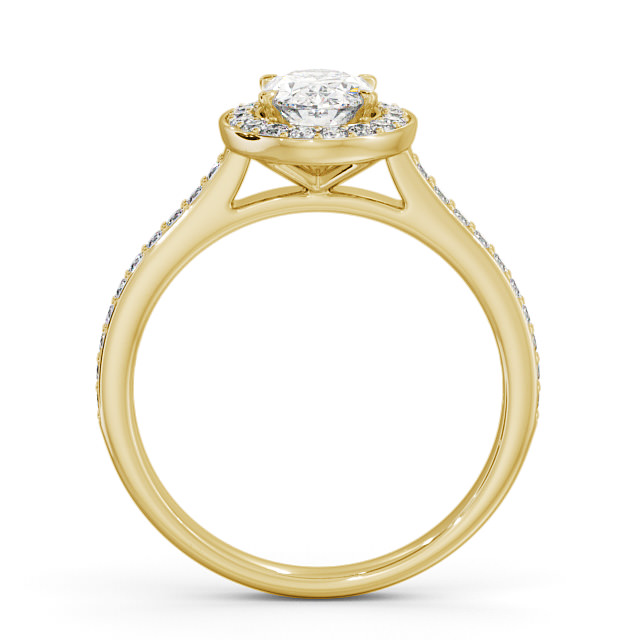 Halo Oval Diamond Engagement Ring 9K Yellow Gold - Codrina ENOV14_YG_UP