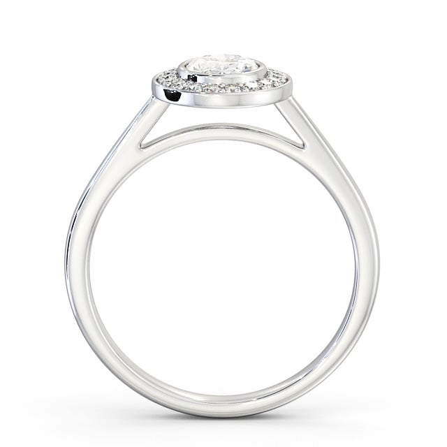 Halo Oval Diamond Engagement Ring Platinum - Florinda ENOV16_WG_UP