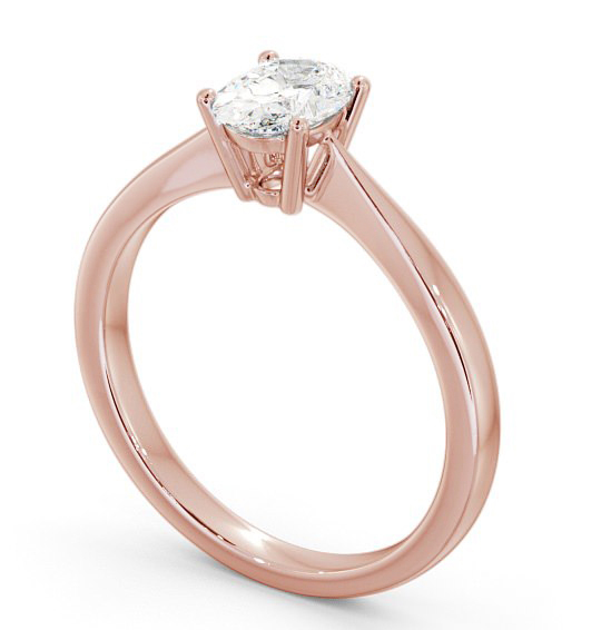 Oval Diamond Classic 4 Prong Engagement Ring 18K Rose Gold Solitaire ENOV17_RG_THUMB1