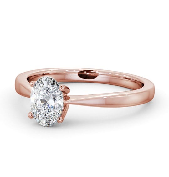  Oval Diamond Engagement Ring 9K Rose Gold Solitaire - Pershal ENOV17_RG_THUMB2 