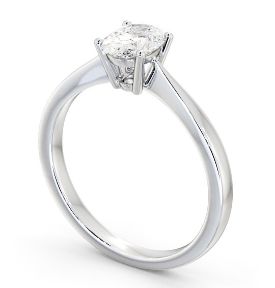 Oval Diamond Classic 4 Prong Engagement Ring Platinum Solitaire ENOV17_WG_THUMB1 