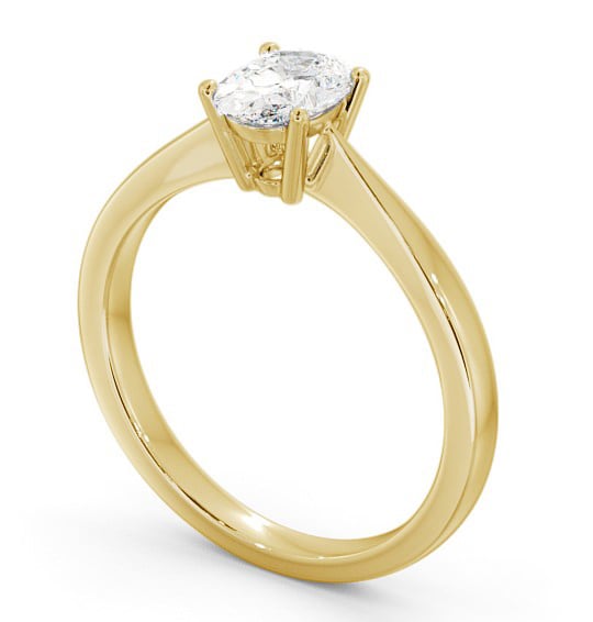 Oval Diamond Engagement Ring 18K Yellow Gold Solitaire - Pershal ENOV17_YG_THUMB1
