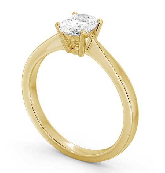 Oval Diamond Classic 4 Prong Engagement Ring 18K Yellow Gold Solitaire ENOV17_YG_THUMB1