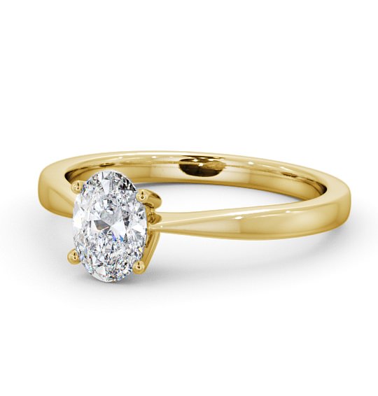 Oval Diamond Classic 4 Prong Engagement Ring 9K Yellow Gold Solitaire ENOV17_YG_THUMB2 