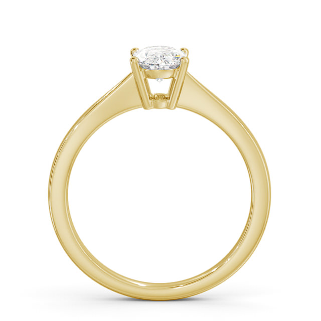 Oval Diamond Engagement Ring 18K Yellow Gold Solitaire - Pershal ENOV17_YG_UP