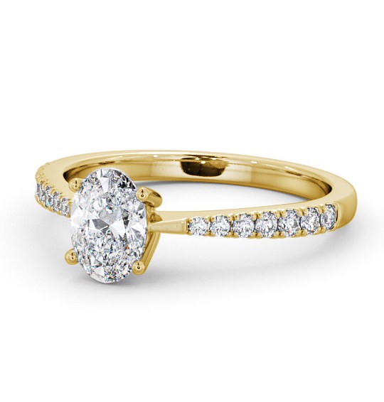  Oval Diamond Engagement Ring 18K Yellow Gold Solitaire With Side Stones - Nadia ENOV17S_YG_THUMB2 