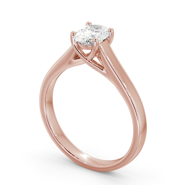 Oval Diamond Engagement Ring 18K Rose Gold Solitaire - Tatiana ENOV18_RG_SIDE