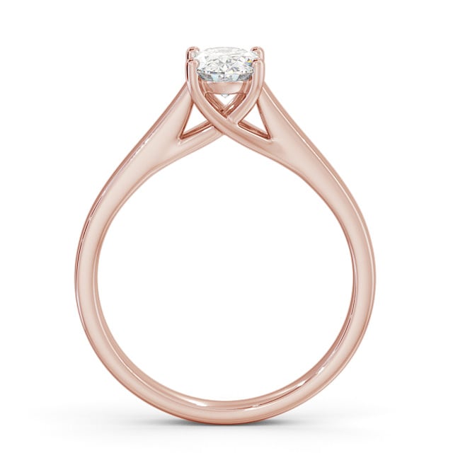 Oval Diamond Engagement Ring 9K Rose Gold Solitaire - Tatiana ENOV18_RG_UP