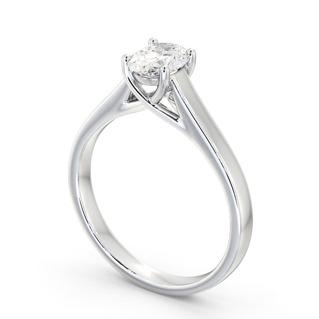 Oval Diamond Engagement Ring Palladium Solitaire - Tatiana ENOV18_WG_SIDE