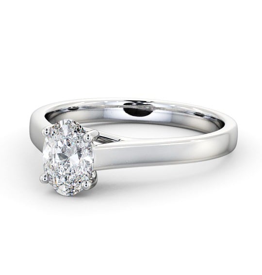  Oval Diamond Engagement Ring 18K White Gold Solitaire - Tatiana ENOV18_WG_THUMB2 