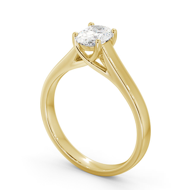 Oval Diamond Engagement Ring 18K Yellow Gold Solitaire - Tatiana ENOV18_YG_SIDE