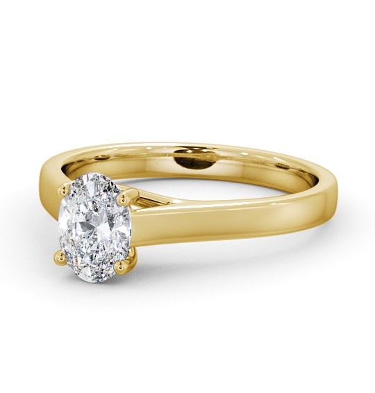  Oval Diamond Engagement Ring 9K Yellow Gold Solitaire - Tatiana ENOV18_YG_THUMB2 