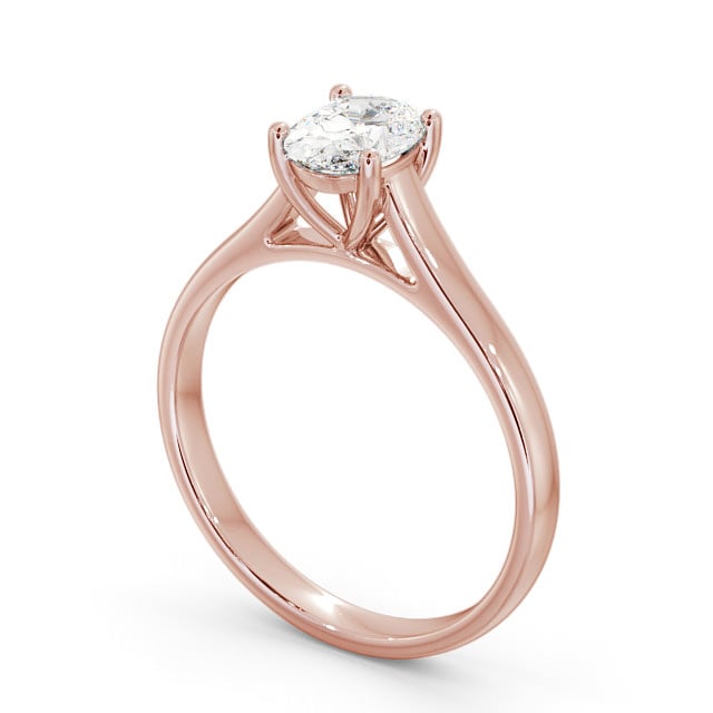 Oval Diamond Engagement Ring 9K Rose Gold Solitaire - Verona ENOV19_RG_SIDE