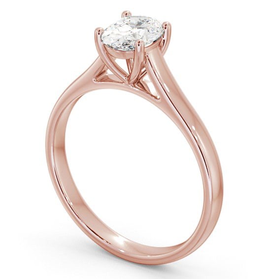 Oval Diamond Classic 4 Prong Engagement Ring 9K Rose Gold Solitaire ENOV19_RG_THUMB1