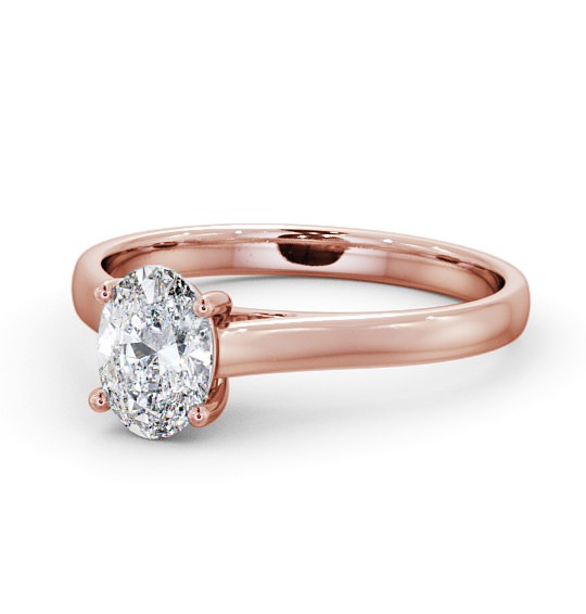  Oval Diamond Engagement Ring 18K Rose Gold Solitaire - Verona ENOV19_RG_THUMB2 