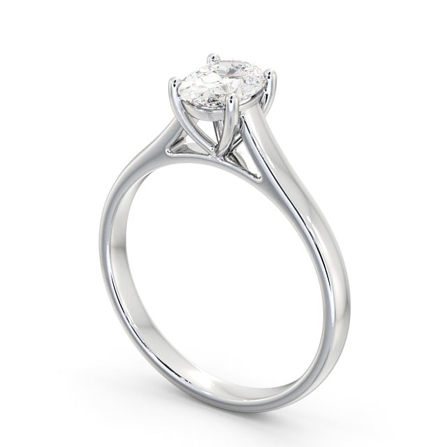 Oval Diamond Engagement Ring 9K White Gold Solitaire - Verona ENOV19_WG_SIDE