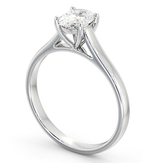 Oval Diamond Classic 4 Prong Engagement Ring Platinum Solitaire ENOV19_WG_THUMB1 