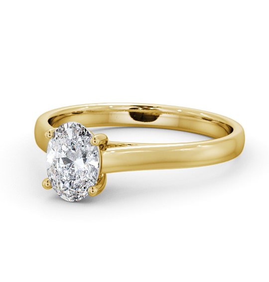 Oval Diamond Classic 4 Prong Engagement Ring 18K Yellow Gold Solitaire ENOV19_YG_THUMB2 