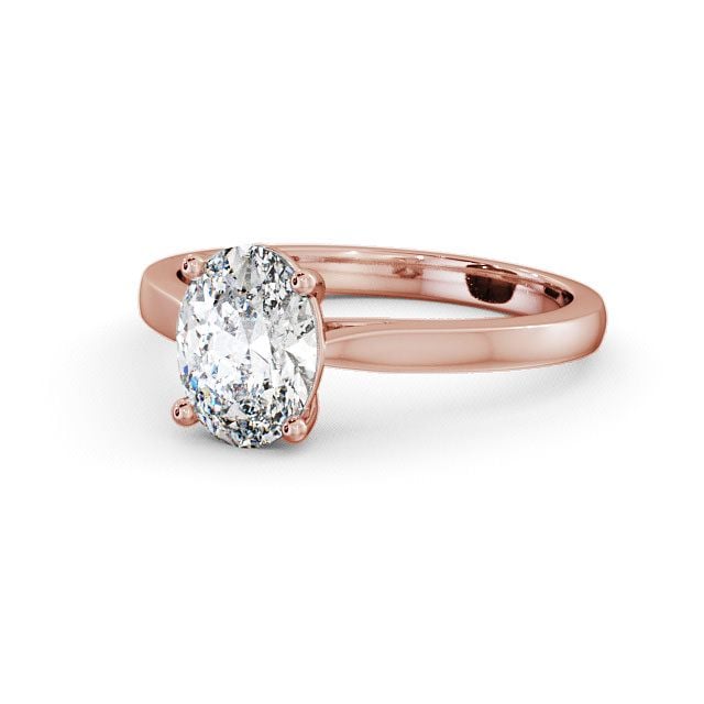 Oval Diamond Engagement Ring 9K Rose Gold Solitaire - Bayles ENOV1_RG_FLAT