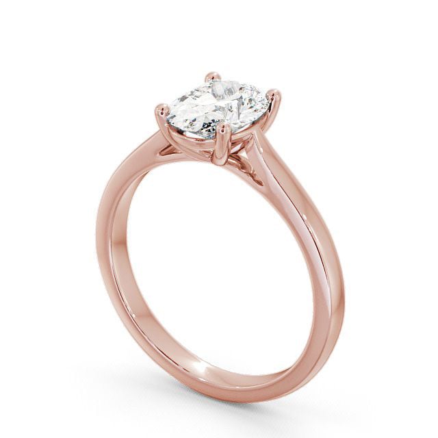 Oval Diamond Engagement Ring 18K Rose Gold Solitaire - Bayles