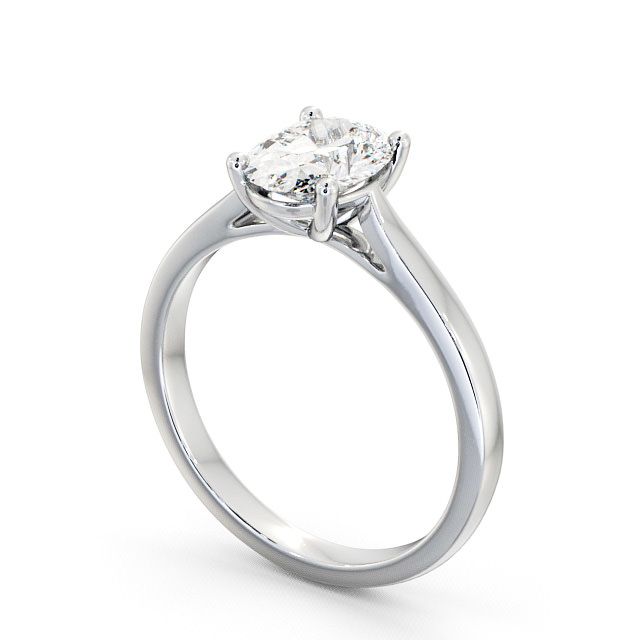 Oval Diamond Engagement Ring 9K White Gold Solitaire - Bayles