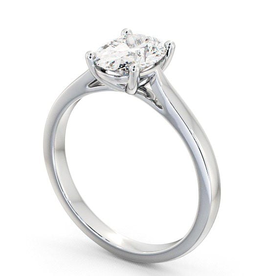 Oval Diamond Classic Style Engagement Ring Platinum Solitaire ENOV1_WG_THUMB1