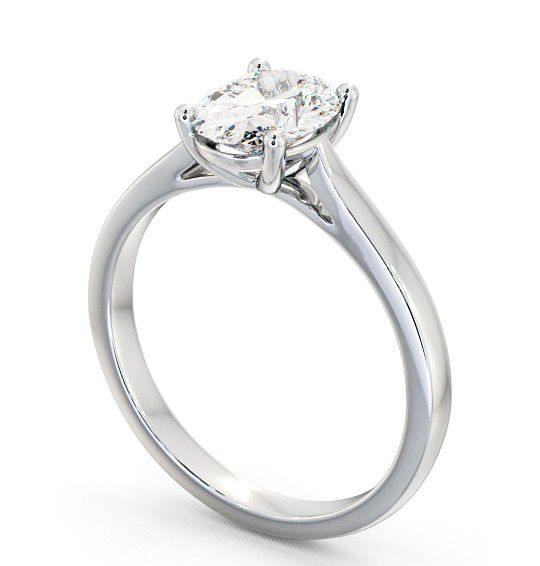 Oval Diamond Classic Style Engagement Ring Platinum Solitaire ENOV1_WG_THUMB1 