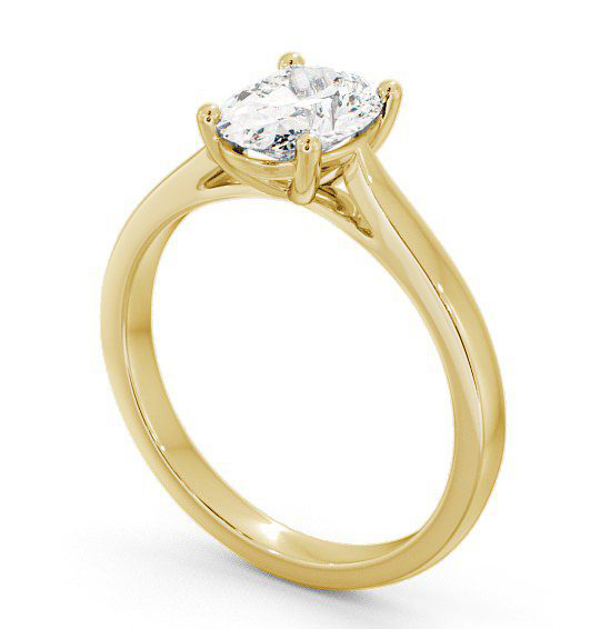 Oval Diamond Classic Style Engagement Ring 18K Yellow Gold Solitaire ENOV1_YG_THUMB1