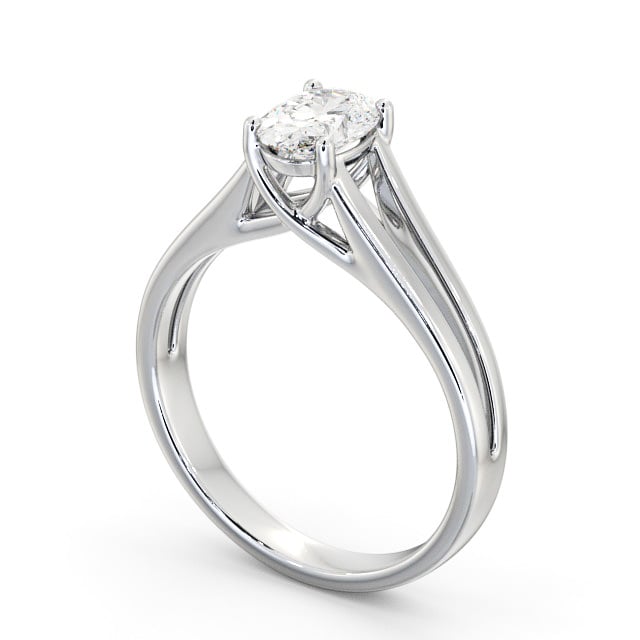 Oval Diamond Engagement Ring 18K White Gold Solitaire - Rimini ENOV21_WG_SIDE