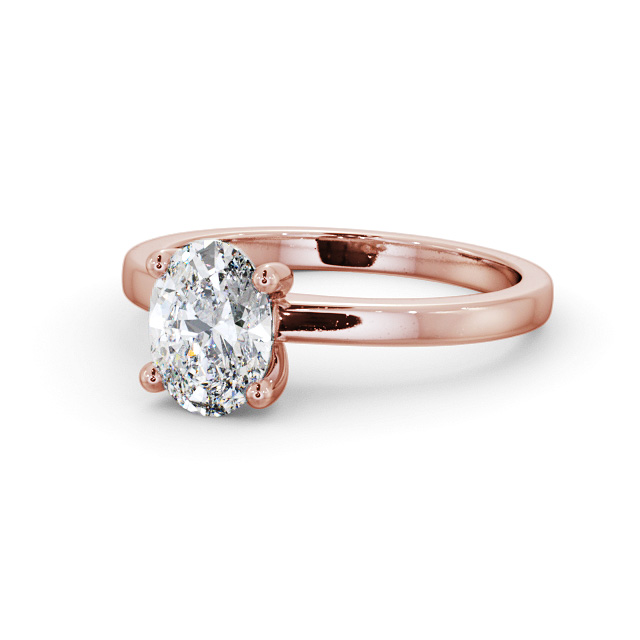 Oval Diamond Engagement Ring 18K Rose Gold Solitaire - Chiswell ENOV22_RG_FLAT