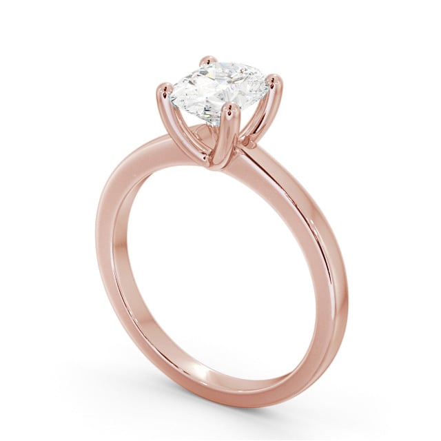 Oval Diamond Engagement Ring 18K Rose Gold Solitaire - Chiswell ENOV22_RG_SIDE