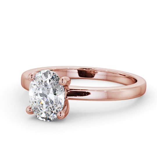  Oval Diamond Engagement Ring 9K Rose Gold Solitaire - Chiswell ENOV22_RG_THUMB2 