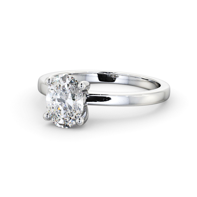Oval Diamond Engagement Ring Platinum Solitaire - Chiswell ENOV22_WG_FLAT