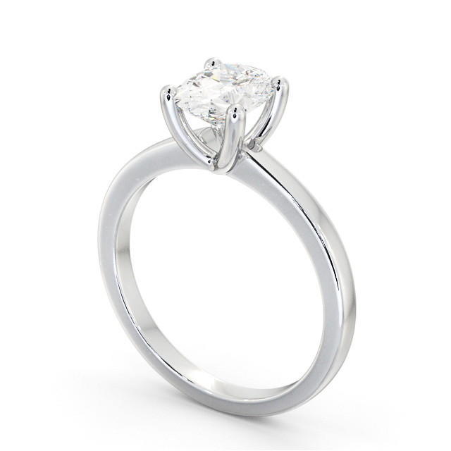 Oval Diamond Engagement Ring 18K White Gold Solitaire - Chiswell ENOV22_WG_SIDE