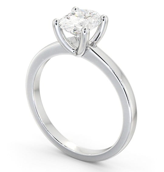 Oval Diamond Classic 4 Prong Engagement Ring Palladium Solitaire ENOV22_WG_THUMB1