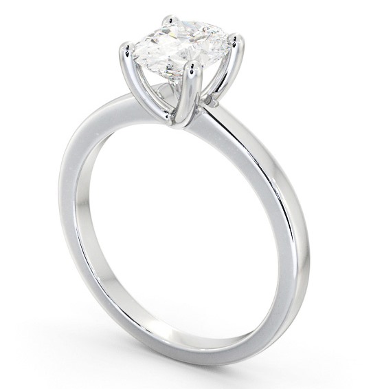 Oval Diamond Classic 4 Prong Engagement Ring Platinum Solitaire ENOV22_WG_THUMB1 