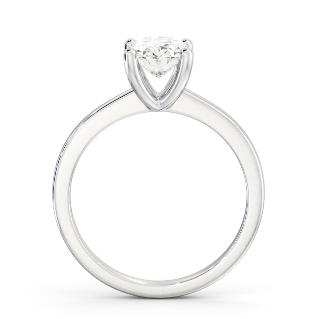 Oval Diamond Engagement Ring 18K White Gold Solitaire - Chiswell ENOV22_WG_UP