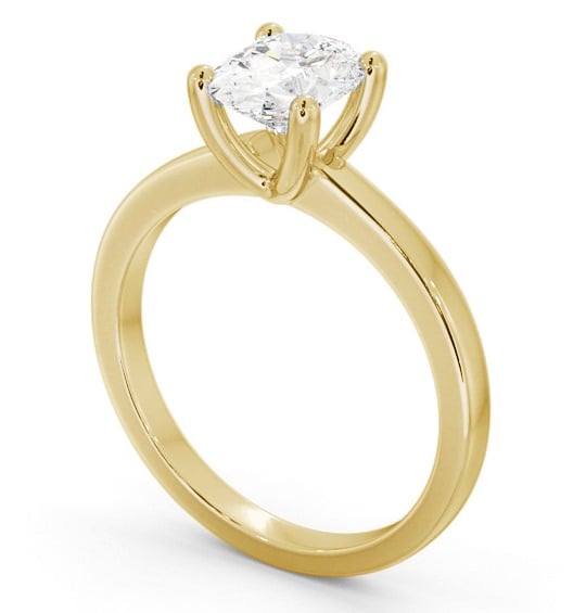 Oval Diamond Classic 4 Prong Engagement Ring 18K Yellow Gold Solitaire ENOV22_YG_THUMB1