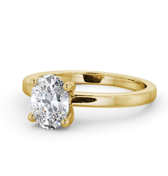 Oval Diamond Classic 4 Prong Engagement Ring 9K Yellow Gold Solitaire ENOV22_YG_THUMB2 