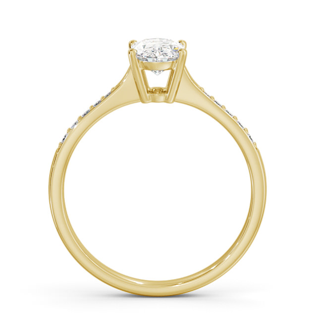 Oval Diamond Engagement Ring 18K Yellow Gold Solitaire With Side Stones - Stella ENOV22S_YG_UP