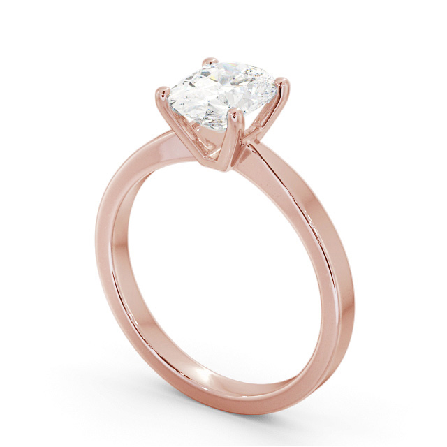 Oval Diamond Engagement Ring 9K Rose Gold Solitaire - Lucienne ENOV23_RG_SIDE