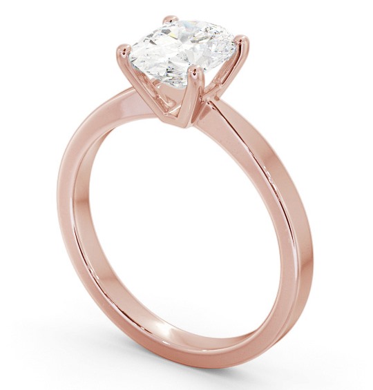 Oval Diamond Classic 4 Prong Engagement Ring 9K Rose Gold Solitaire ENOV23_RG_THUMB1 