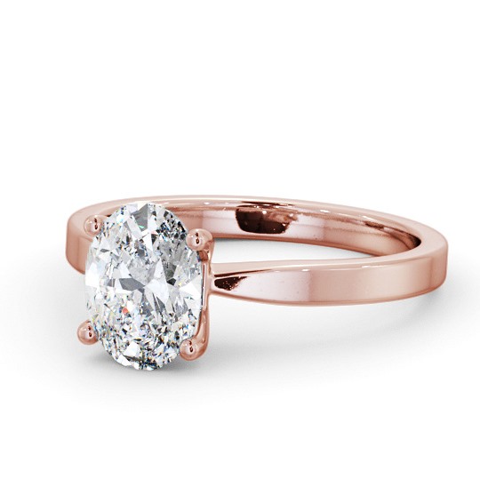  Oval Diamond Engagement Ring 9K Rose Gold Solitaire - Lucienne ENOV23_RG_THUMB2 
